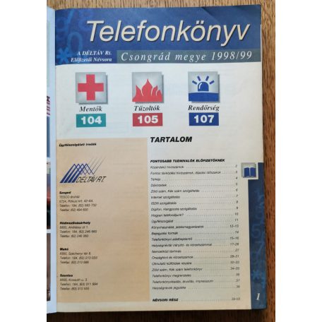 Telefonkönyv - Csongrád megye 1998/99 
