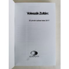 Voleszák Zoltán: 22 pincér szóbeli tétel 2017