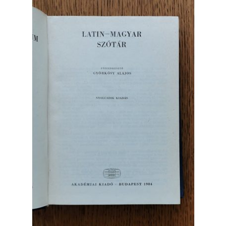 Györkösy Alajos: Magyar-Latin Szótár