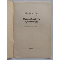 Kerényi Károly: Halhatatlanság és Appollón-vallás.