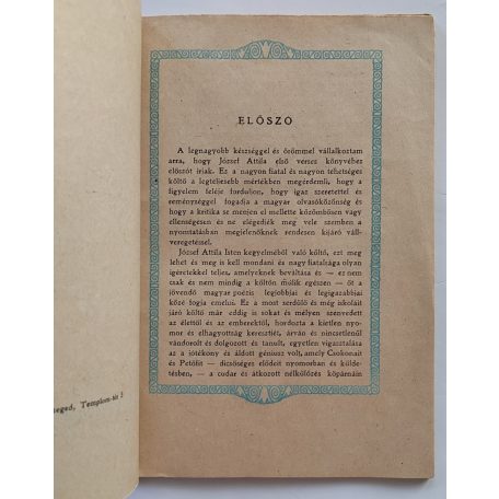 József Attila: A szépség koldusa. Versek. Első kiadás!