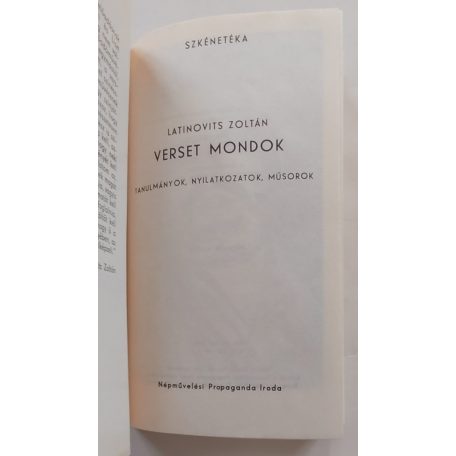 Latinovits Zoltán: Verset mondok