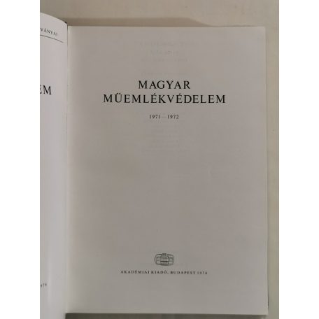 Magyar műemlékvédelem 1971-1972
