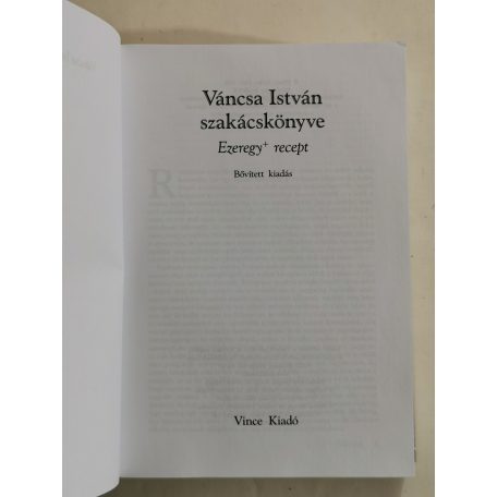 Váncsa István szakácskönyve (bővített kiadás)