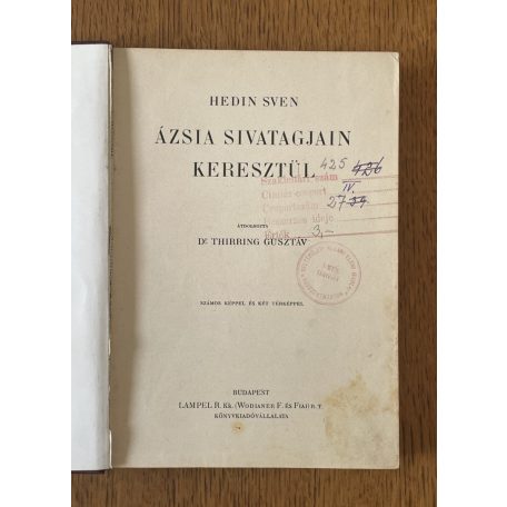 Sven Hedin: Ázsia sivatagjain keresztül