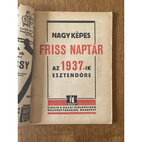 Nagy Képes Friss Naptár 1937