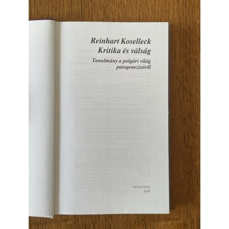 Reinhart Koselleck: Kritika és válság