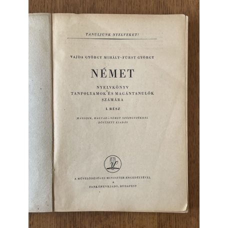 Vajda György Mihály – Fürst György: Német nyelvkönyv kezdők számára