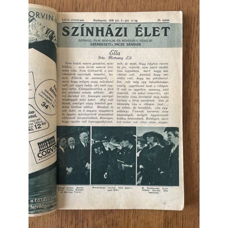 Incze Sándor (szerk.): Szinházi Élet 1936/28.