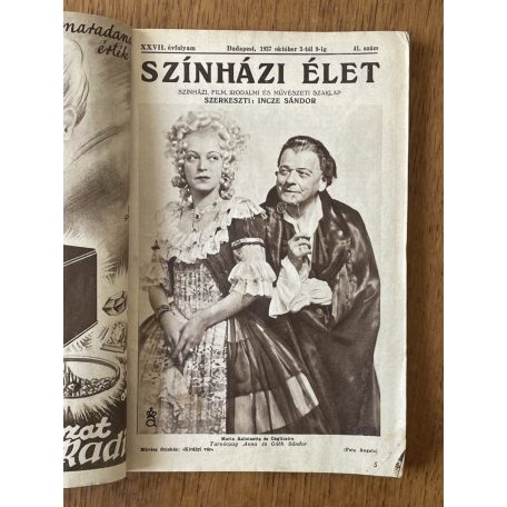 Incze Sándor (szerk.): Szinházi Élet 1937/41.