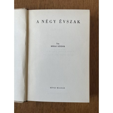 Márai Sándor: A négy évszak (Révai kiadás)