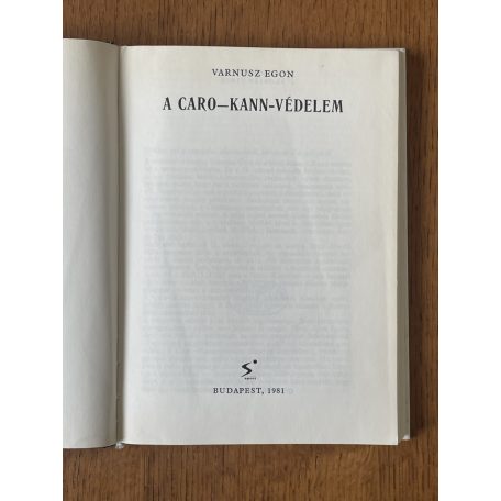 Varnusz Egon: A Caro-Kann-védelem