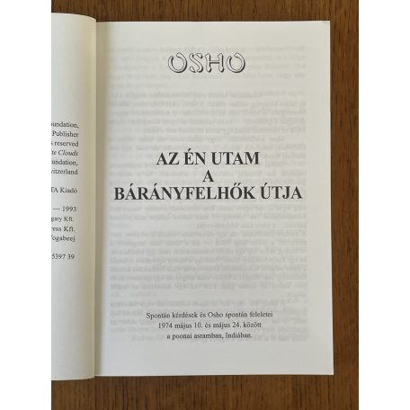 Osho Rajneesh: Az én utam a bárányfelhők útja