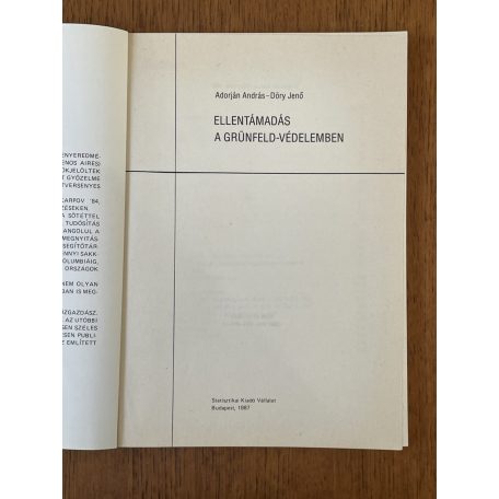 Adorján András – Döry Jenő: Ellentámadás a Grünfeld-védelemben