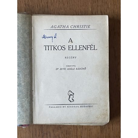 Agatha Christie: A titkos ellenfél (Első kiadás!)