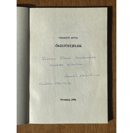 Verasztó Antal: Őszi füstjelek (Dedikált)