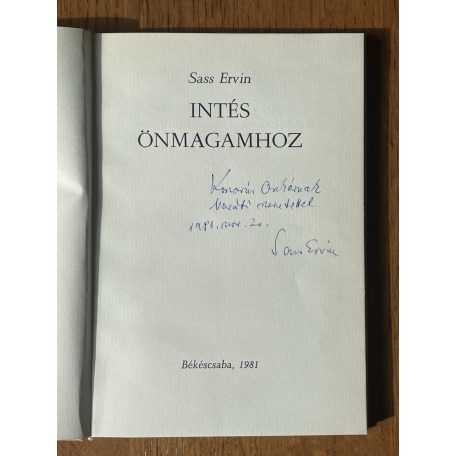 Sass Ervin: Intés önmagamhoz (Dedikált)