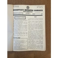   Budapesti Mérnöki Kamara közleményei XIV. évf. 1937 (egybekötve)