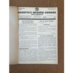  Budapesti Mérnöki Kamara közleményei XIX. évf. 1942 (egybekötve, hiányos)