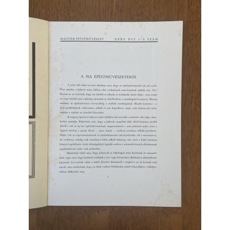 Magyar Építőművészet XXXV. évf. 1-3. sz. 1936