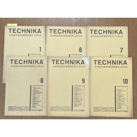 Technika XVIII. évf. 1. és 6-10. sz. (1937)