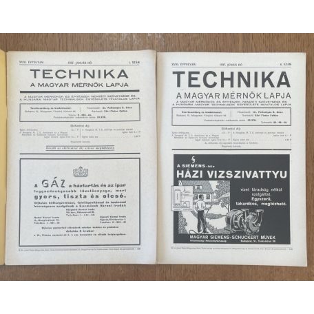 Technika XVIII. évf. 1. és 6-10. sz. (1937)