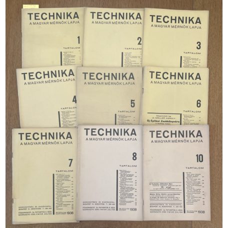 Technika XIX. évf. 1-8. és 10. sz. (1938)