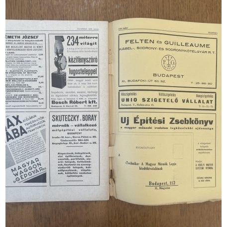 Technika XIX. évf. 1-8. és 10. sz. (1938)