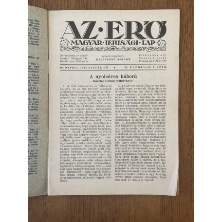 Az Erő XI. évf. 5. sz. 1928. január