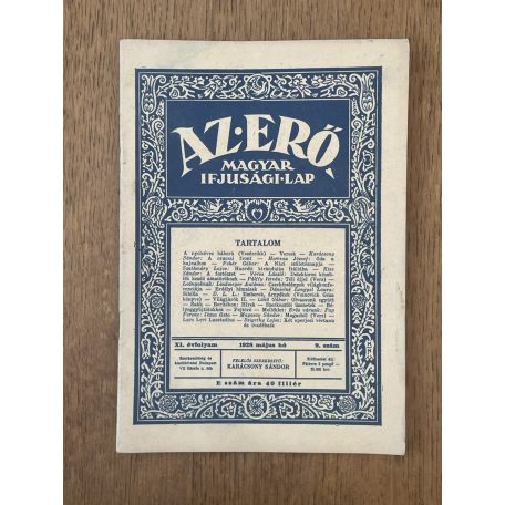 Az Erő XI. évf. 9. sz. 1928. május