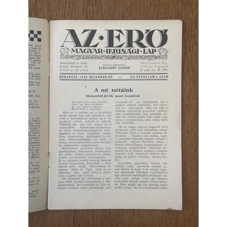 Az Erő XII. évf. 4. sz. 1928. december