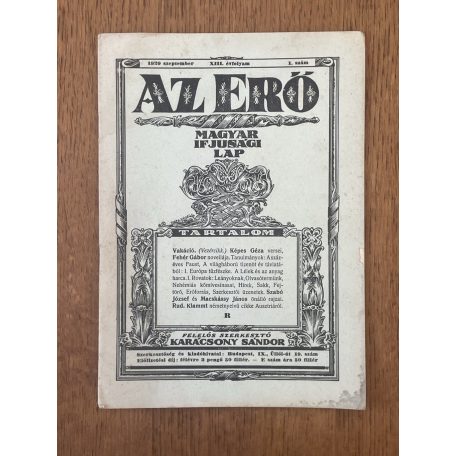 Az Erő XIII. évf. 1. sz. 1929. szeptember
