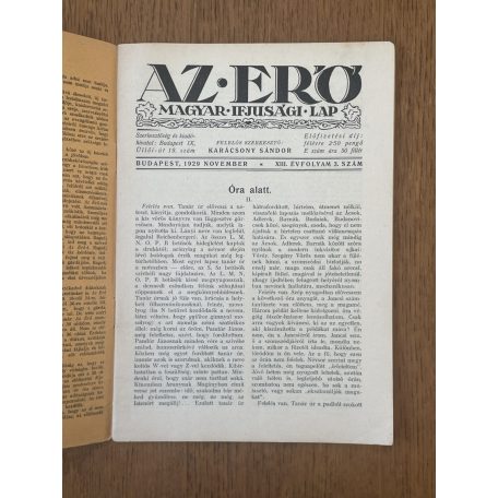 Az Erő XIII. évf. 3. sz. 1929. november
