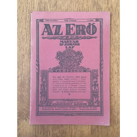 Az Erő XIII. évf. 4. sz. 1929. december