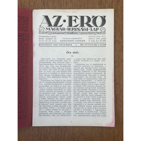 Az Erő XIII. évf. 4. sz. 1929. december