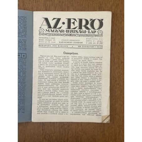 Az Erő XIII. évf. 7. sz. 1930. március