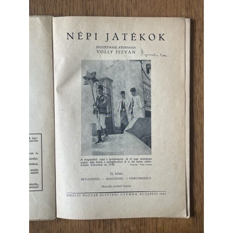  Volly István: Népi játékok II. kötet - betlehemes, bölcsöske, háromkirály