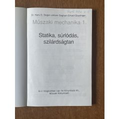   Hans G. Steger, Dr. – Johann Sieghart – Erhard Glauninger: Statika, súrlódás, szilárdságtan (Műszaki mechanika 1.)