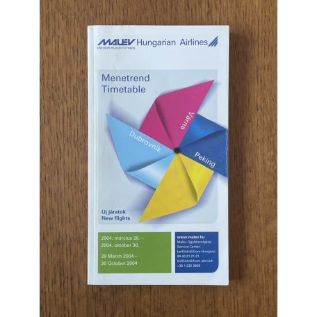 MALÉV Hungarian Airlines - Menetrend - Timetable 2004