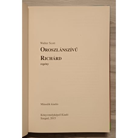 Walter Scott: Oroszlánszívű Richárd